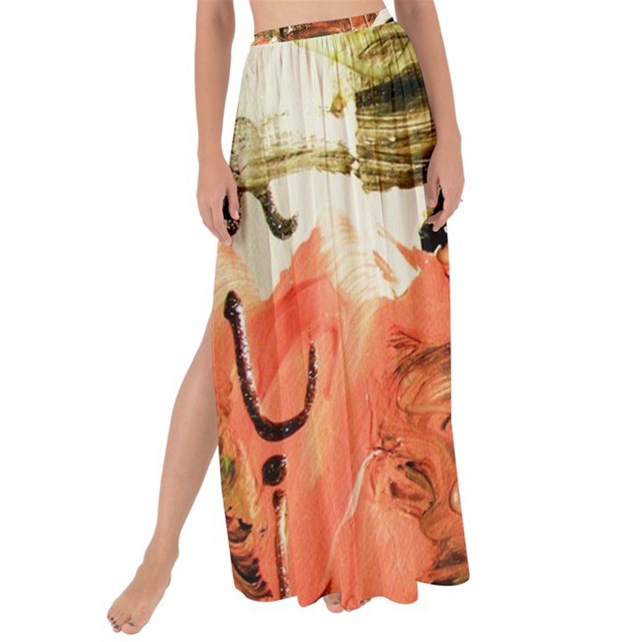 Painting And Letters Maxi Chiffon Tie-Up Sarong