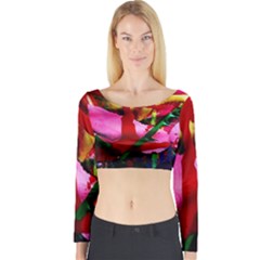 Red Cross 6 Long Sleeve Crop Top