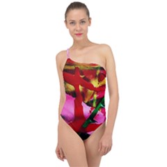 Red Cross 6 Classic One Shoulder Swimsuit