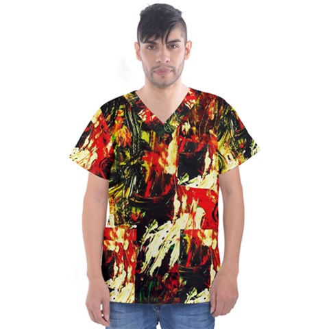 Sunset In A Desert Of Mexico 1 Men s V-neck Scrub Top by bestdesignintheworld