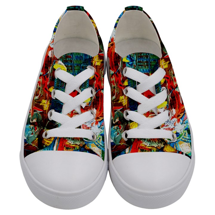 Red Plane 1 Kids  Low Top Canvas Sneakers