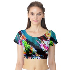 Tulips First Sprouts 6 Short Sleeve Crop Top by bestdesignintheworld