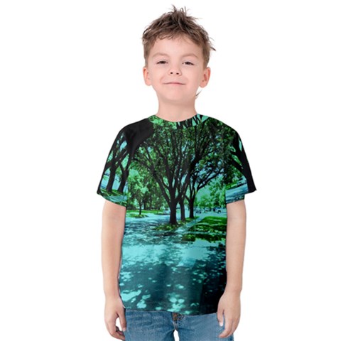 Hot Day In Dallas 5 Kids  Cotton Tee by bestdesignintheworld