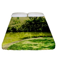 Lake Park 9 Fitted Sheet (california King Size) by bestdesignintheworld