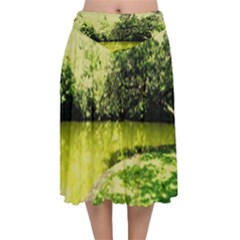 Lake Park 9 Velvet Flared Midi Skirt by bestdesignintheworld