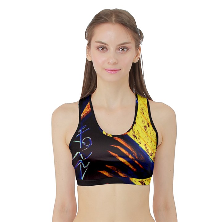 Cryptography Of The Planet 2 Sports Bra with Border