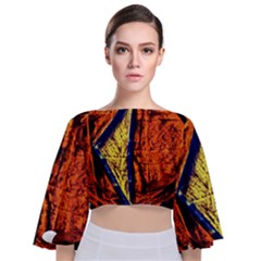 Cryptography Of The Planet 9 Tie Back Butterfly Sleeve Chiffon Top by bestdesignintheworld