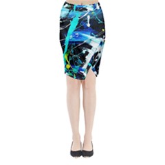 My Brain Reflecrion 1/1 Midi Wrap Pencil Skirt by bestdesignintheworld