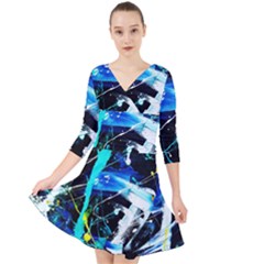 My Brain Reflecrion 1/1 Quarter Sleeve Front Wrap Dress by bestdesignintheworld