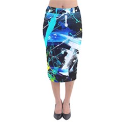 My Brain Reflecrion 1/1 Velvet Midi Pencil Skirt by bestdesignintheworld