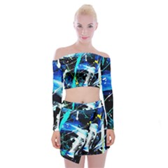 My Brain Reflecrion 1/1 Off Shoulder Top With Mini Skirt Set by bestdesignintheworld