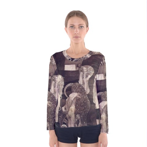 Jurisprudence - Gustav Klimt Women s Long Sleeve Tee by Valentinaart