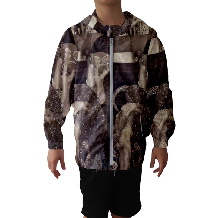 Jurisprudence - Gustav Klimt Hooded Wind Breaker (Kids)