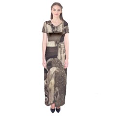 Jurisprudence - Gustav Klimt Short Sleeve Maxi Dress by Valentinaart