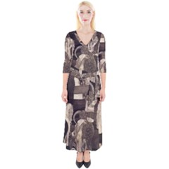 Jurisprudence - Gustav Klimt Quarter Sleeve Wrap Maxi Dress by Valentinaart