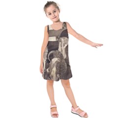 Jurisprudence - Gustav Klimt Kids  Sleeveless Dress by Valentinaart