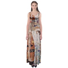 The Three Ages Of Woman- Gustav Klimt Empire Waist Maxi Dress by Valentinaart