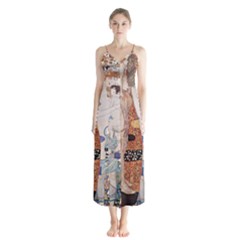 The Three Ages Of Woman- Gustav Klimt Button Up Chiffon Maxi Dress by Valentinaart