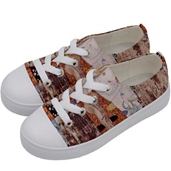 The Three Ages Of Woman- Gustav Klimt Kids  Low Top Canvas Sneakers by Valentinaart