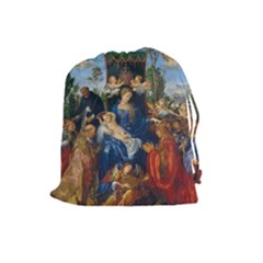 Feast Of The Rosary - Albrecht Dürer Drawstring Pouches (large)  by Valentinaart