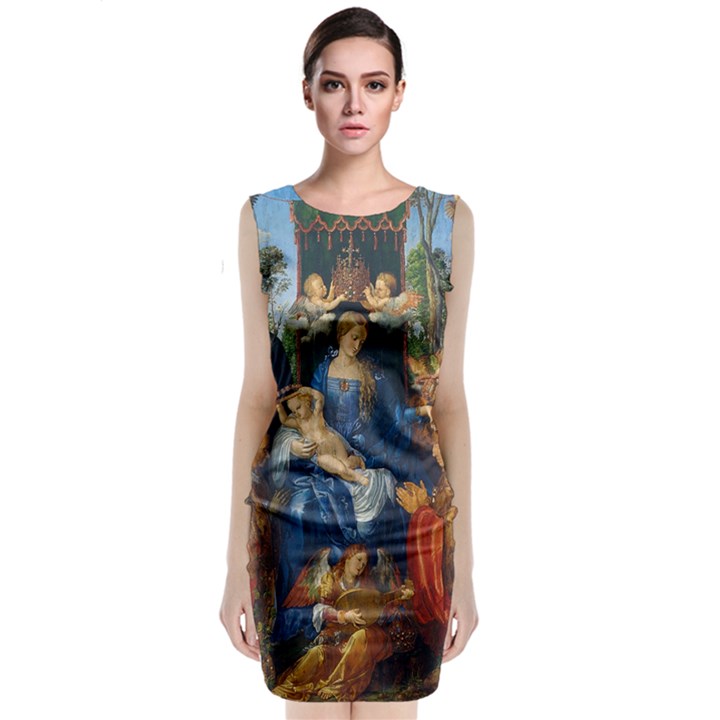 Feast of the Rosary - Albrecht Dürer Sleeveless Velvet Midi Dress