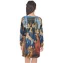 Feast of the Rosary - Albrecht Dürer Long Sleeve Chiffon Shift Dress  View2