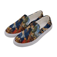 Feast Of The Rosary - Albrecht Dürer Women s Canvas Slip Ons by Valentinaart