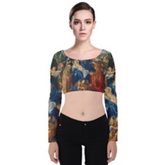 Feast Of The Rosary - Albrecht Dürer Velvet Crop Top by Valentinaart