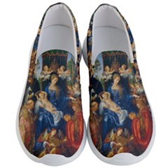 Feast Of The Rosary - Albrecht Dürer Men s Lightweight Slip Ons by Valentinaart