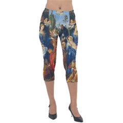 Feast Of The Rosary - Albrecht Dürer Lightweight Velour Capri Leggings  by Valentinaart