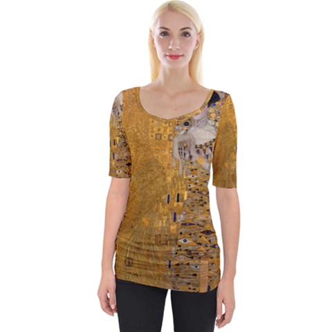 Adele Bloch-bauer I - Gustav Klimt Wide Neckline Tee by Valentinaart