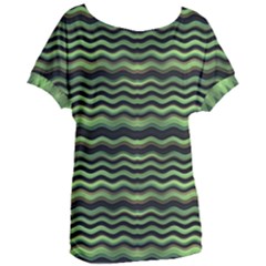 Modern Wavy Stripes Pattern Women s Oversized Tee by dflcprints