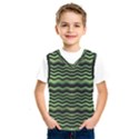 Modern Wavy Stripes Pattern Kids  SportsWear View1