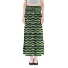 Modern Wavy Stripes Pattern Full Length Maxi Skirt by dflcprints