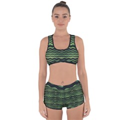 Modern Wavy Stripes Pattern Racerback Boyleg Bikini Set by dflcprints