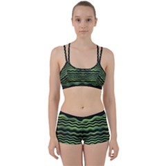 Modern Wavy Stripes Pattern Women s Sports Set by dflcprints