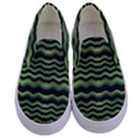 Modern Wavy Stripes Pattern Kids  Canvas Slip Ons View1