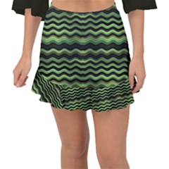 Modern Wavy Stripes Pattern Fishtail Mini Chiffon Skirt by dflcprints