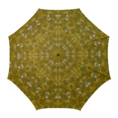 Golden Stars In Modern Renaissance Style Golf Umbrellas by pepitasart