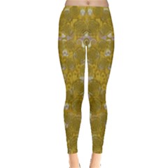 Golden Stars In Modern Renaissance Style Leggings  by pepitasart