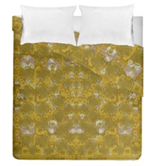 Golden Stars In Modern Renaissance Style Duvet Cover Double Side (queen Size) by pepitasart