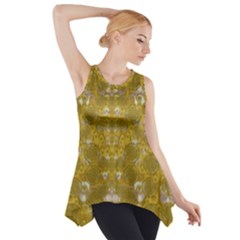 Golden Stars In Modern Renaissance Style Side Drop Tank Tunic by pepitasart