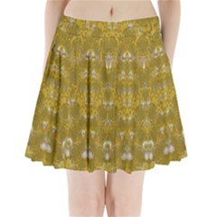 Golden Stars In Modern Renaissance Style Pleated Mini Skirt by pepitasart