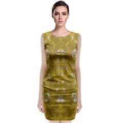 Golden Stars In Modern Renaissance Style Sleeveless Velvet Midi Dress by pepitasart