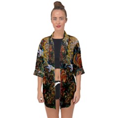 Flowers And Mirror Open Front Chiffon Kimono by bestdesignintheworld