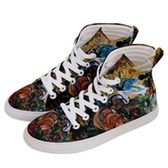 Flowers And Mirror Men s Hi-top Skate Sneakers by bestdesignintheworld