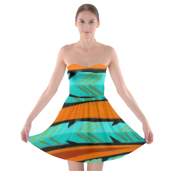 Abstract Art Artistic Strapless Bra Top Dress