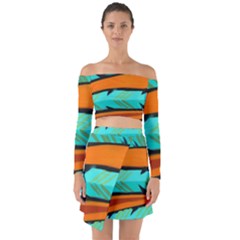 Abstract Art Artistic Off Shoulder Top With Skirt Set by Modern2018