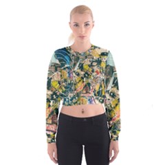 Abstract Art Berlin Cropped Sweatshirt