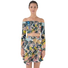 Abstract Art Berlin Off Shoulder Top With Skirt Set by Modern2018